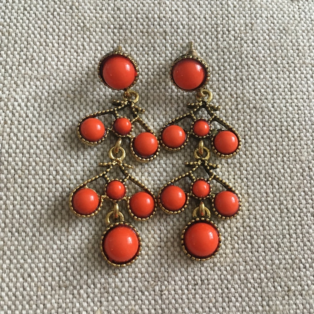 Orange Chandelier Earrings